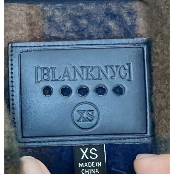 BlankNYC Hit The Trail Shacket Flannel Brown Green Navy XS Cabin Outdoor Prairie - Picture 12 of 13